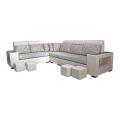Sunrise Furniture Hs-28 L-Shape Wooden 6 Seater Sectional Sofa - Cream. 