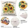 Farm Sunflower Pillow Covers 18X18 Inch Set of 4 Summer Decorative Throw Pillowcase Farmhouse Decor for Home. 