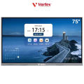 Vartex Flat panel display Smartboard: 75-Inch Interactive Display with Android 14, Octa-Core Processor, 8GB RAM, 128GB ROM, Bluetooth 5.0, Dual-Band Wi-Fi, and 8-Array Microphone for Classrooms & Offices. 