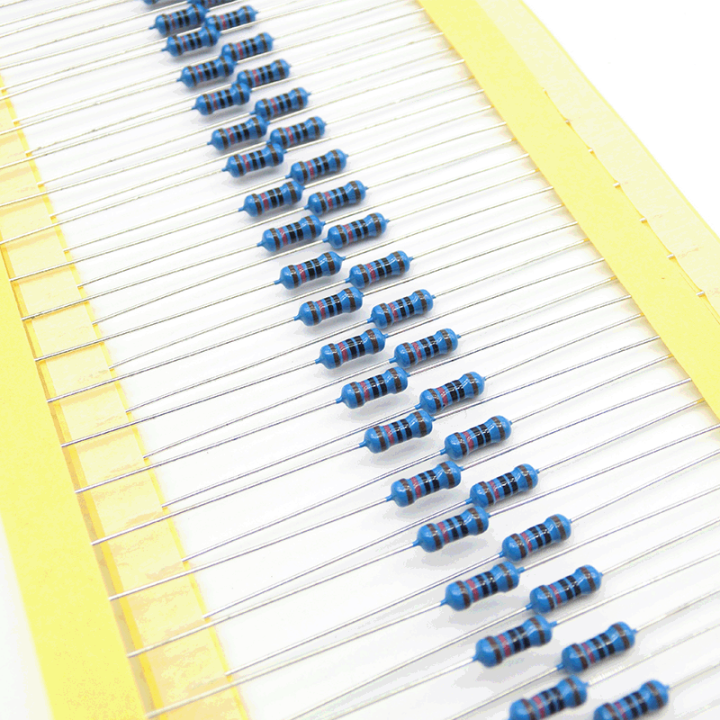 100Pcs 1/4W 0.25W Metal Film Resistor 0R 0.1Ohm-0.91Ohm 1R-10M 1 3 10 30 100 Ohm 1K 30K 100K 1M 2.2M Color Ring Resistance