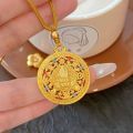 Fashion Brass Eight Treasures Compass Pendant Feng Shui Lucky Charm Protect Safety Brass Necklace exquisite Attracting Wealth Necklace Pendant for Women. 