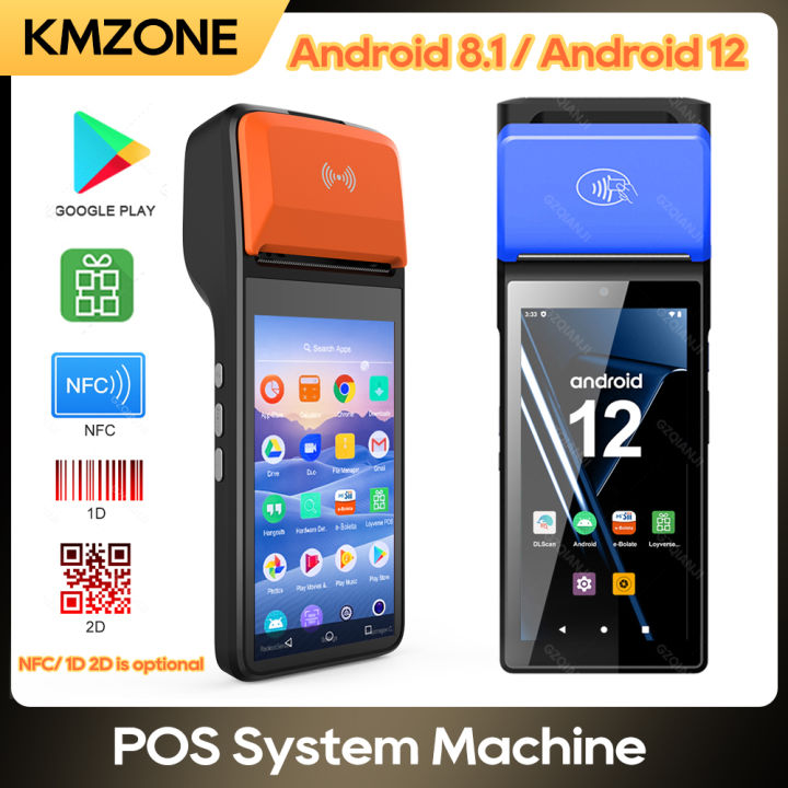 Selectable Reader QR Code Thermal Band Terminal Handheld 4G3G/12Android8.1POS, 58mm Printer, 1D2D Barcode Scanner, NFC Removable Device