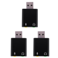 FORIDE 3X 7.1-Channel Aluminum Alloy USB Sound Card Computer External Sound Card USB7.1 Sound Card Analog Sound Card. 