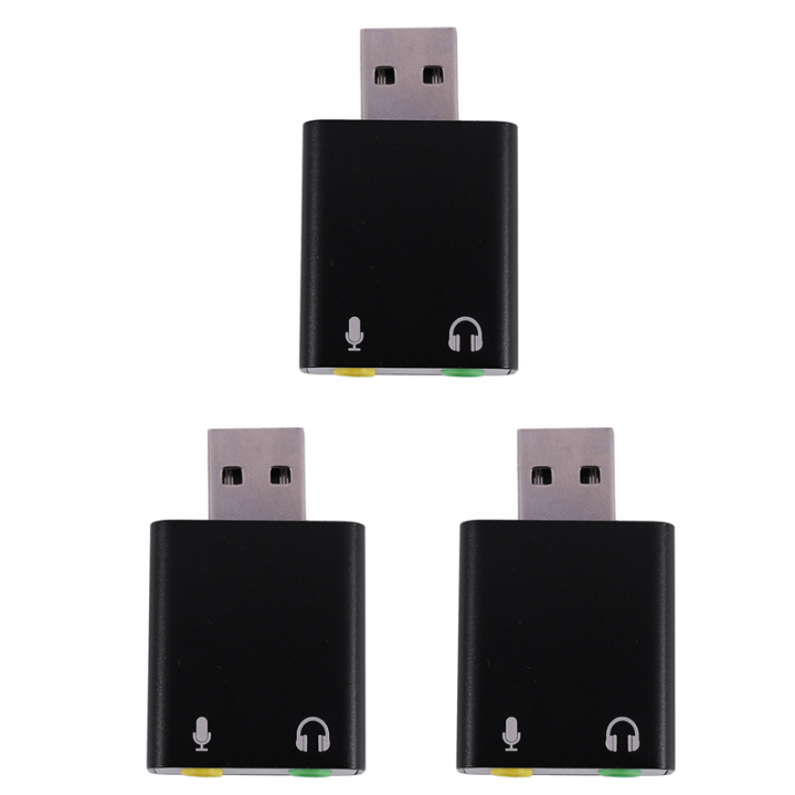 FORIDE 3X 7.1-Channel Aluminum Alloy USB Sound Card Computer External Sound Card USB7.1 Sound Card Analog Sound Card