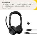 Jabra Evolve2 55 Stereo Wireless Headset with Link 380A - Features Air Comfort Technology, Noise-Cancelling Mics & Active Noise Cancellation - MS Teams Certified - Black. 