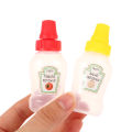 4Pcs Mini Condiment Squeeze Bottle Salad Dressing Ketchup Plastic Squeeze Jar MNP. 