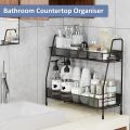 Spice Rack Organizer for Countertop 2 Tier Bathroom Shelf Desktop Makeup Organizer Small Storage Rack. 