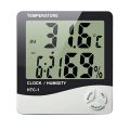 Digital Hygrometer Thermometer Humidity Meter With Clock LCD Display. 