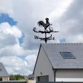 Farm Stainless Steel Home Weather Vane Wind Direction Indicator Yard Measuring Tools for Outdoor Rooster Animal Bracket. 
