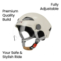 AXK Helmet 307A Short Transparent Visor Half Helmet Multi Color Pattern for Men and Women with Highlight LED Bles Online. 