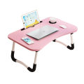 Wooden Portable Foldable Study Table with Cup Holder – Multipurpose Laptop Bed Table, Sofa Tray, Modern Desk with Adjustable Folding Legs | Laptop Table , Study Table | Bed Table | Kids Table. 