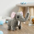 Electric Plush Toy Walking Sounding Moving Velvet Cartoon Elephant Toy For Boys Girls Electronic Pets. 