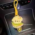Hamburger Puppy Rearview Mirror Hanging Decoration Car Accessories Interior Ornament Cute Healing Doll for Women. 