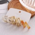 New Jewelry Fashion Trend Earrings Rings Resin Color Girls Ladies Suit Earrings Big Metal Gold Acrylic KISSWIFE Rings. 