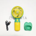 Cute Korean Design Mini Portable Fan with Lithium Rechargeable Battery. 