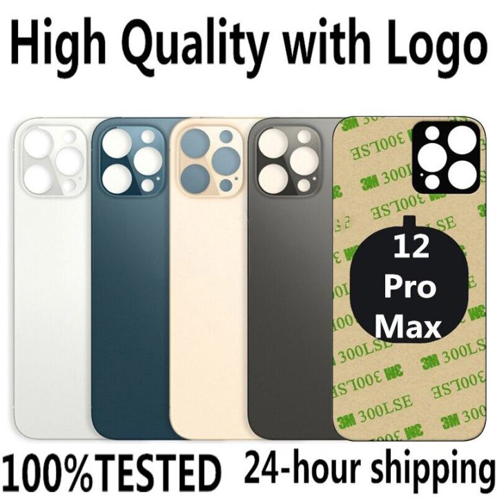 For iPhone 12 Pro Max Back Glass Cover Panel Replacement PartsWith logo Housing Back Cover Big Hole Rear Glass
