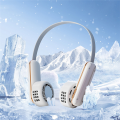 Portable Neck Fan Semiconductor Refrigeration Cooling USB Rechargeable Quiet Mini Fan Air Cooler Summer-Pink. 