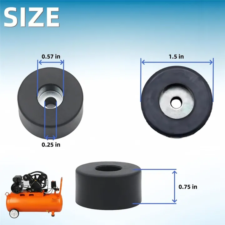 8%20PACK%20192310GS%20Air%20Compressor%20Isolator%20Pads%20094-0026%20E106661%20for%20Many%20Compressors%20Generators%20Pressure%20Washers%20-%20Image%202