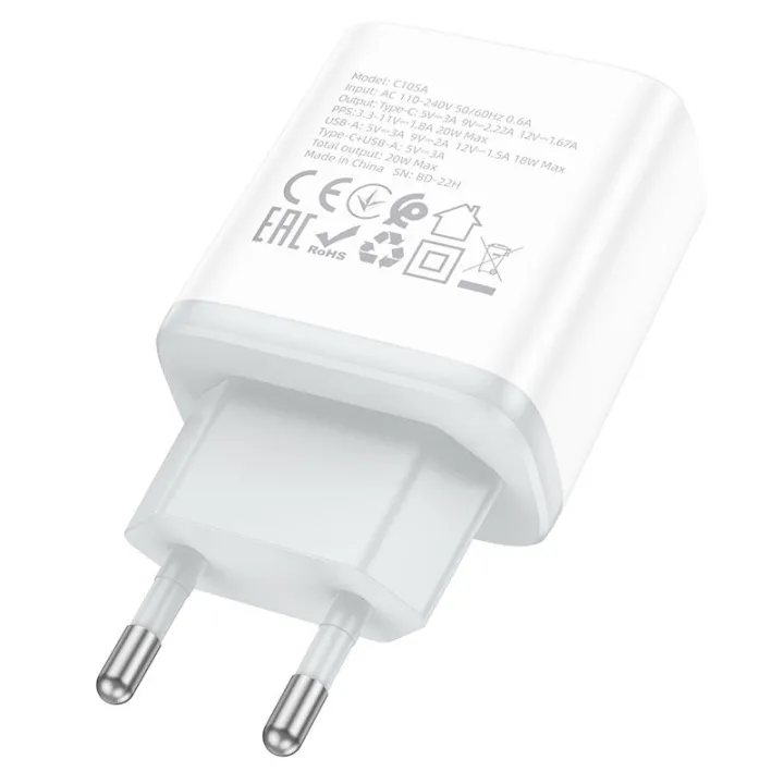 Hoco%20C105A%20PD%2020W%20Dual%20Port%20QC%203.0%20Charger%20for%20iPhone%20and%20Android%20-%20Image%202