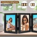 Modern Simple Creative Foldable Hinge Photo Frame Rectangular Double/Triple Portrait Picture Frame 2/3/4/5 Linked 6/7/8 Inches Desktop Album Set Gift. 