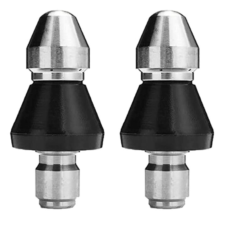 2PCS Sewer Cleaning Tool High-Pressure Nozzle Stainless Sewer Jetter Nozzle Sewer Jetter Kit for Pressure Washer 1/4In