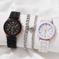 【Low price】Geneva Silicone Watch   Trendy Fashion   candy-colored watch set [Top-notch quality]. 