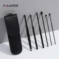 MAANGE 6Pcs Earpick Stainless Steel Ear Wax Remover Earplugs Ear Cleaning Tool Set With Storage Box MAG3047. 