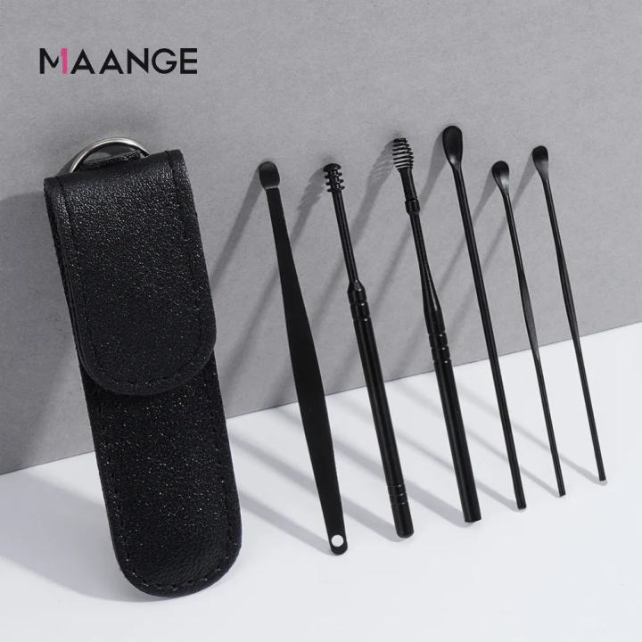 MAANGE%206Pcs%20Earpick%20Stainless%20Steel%20Ear%20Wax%20Remover%20Earplugs%20Ear%20Cleaning%20Tool%20Set%20With%20Storage%20Box%20MAG3047%20-%20Image%202