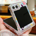 Zhitian Luxury Floral Transparent Folding Phone Case For Samsung Galaxy Z Flip 6 5 4 3 Hard Back Cover For Samsung Galaxy Z Flip6 Flip5 Flip4. 