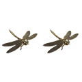 fasdaga 2X Mini Brass Dragonfly Casting Animal Figurine Retro Style Metal Sculpture Home Desktop Craft Decoration. 