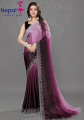 Latest Chinnon Peding saree with beautiful work with blouse Two tone saree | Trendy Party & Festive Wear | Traditional Ethnic Fashion | Buy Online. 