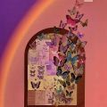Creative Multicolor 3D Felt Board Wall Sticker Arch Door Butterfly DIY Accessories Wall Decor Board Background Wall Self-Adhesive Photo Display Board Photo Wall. 