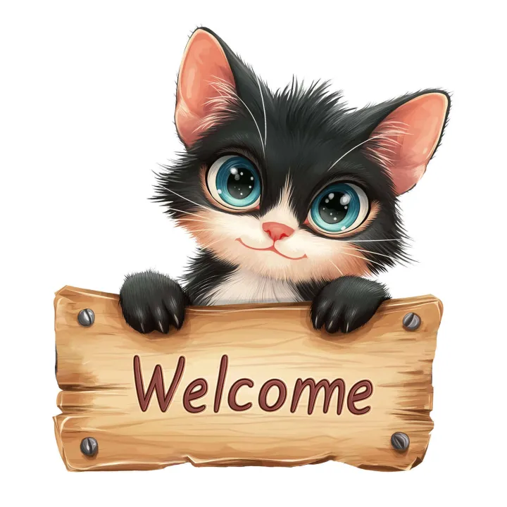 MS-GAM090%20Cartoon%20Cute%20Kitten%20Welcome%20English%20Slogan%20Door%20Living%20Room%20Home%20Decoration%20Wall%20Sticker%20-%20Image%205
