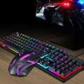 Combo of Gaming Mouse and Keyboard - T-WOLF T20 RGB LED Backlight USB Mechanical Gaming Keyboard With Multimedia Keys Support. 