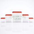 5-Piece Modular Kitchen Storage Containers – Sleek, Multi-Size Plastic Bins For Pantry, Spices & Countertop Organization. 