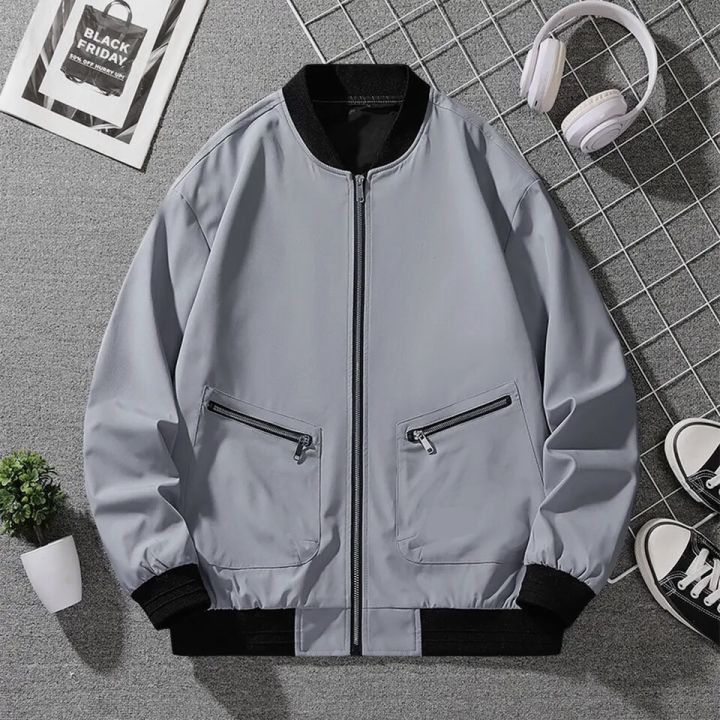 Summer%20Stretchable%20Windproof%20Wrinkle%20Fabric%20Bomber%20Jacket%20With%20Front%20Zip%20Design%20For%20Men%20%7C%20Fashion%20Windproof%20Bomber%20Jacket%20For%20Men%20-%20Image%202