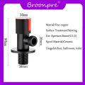 BROONPRE  SUS304 Stainless Steel Black Paint Angle Valve for Kitchen Bathroom Toilet Cold and Hot Water Stop Valve. 
