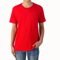 Red Plain Cotton Casual T-Shirt For Men. 