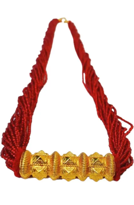 Nepali%20Red/Green%20Maili%20Traditional%20Tilhari%20Pote%20Mala%20Gold-Plated%20Necklace%20For%20Women%20-%20Image%203