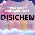 DISICHEN Kawaii Sanrio Hello Kitty Moon Night Light Cute My Melody Cinnamoroll Bedroom Luminous Dolls Ornament Cute Birthday Girls Gifts 2025 New. 