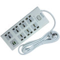 Urja B42-3M 7 Port Extension Multiplug with 2 USB Ports (2.1A), 2500W Power, 10A, 3 Meter Cord – 1 Master Switch, Energy Efficient, Ideal for Home & Office Use. 