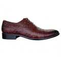 Red Solid Leather Formal Shoes For Men. 