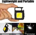 USB Rechargeable LED Mini Cob Keychain Flashlight High Bright 3 Light Modes with Folding Bracket. 