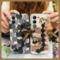 Waterproof Skin-friendly feel Phone Case For OPPO A5 5G/4G 2025 Global Cartoon soft case cute Bear bracelet Simplicity. 