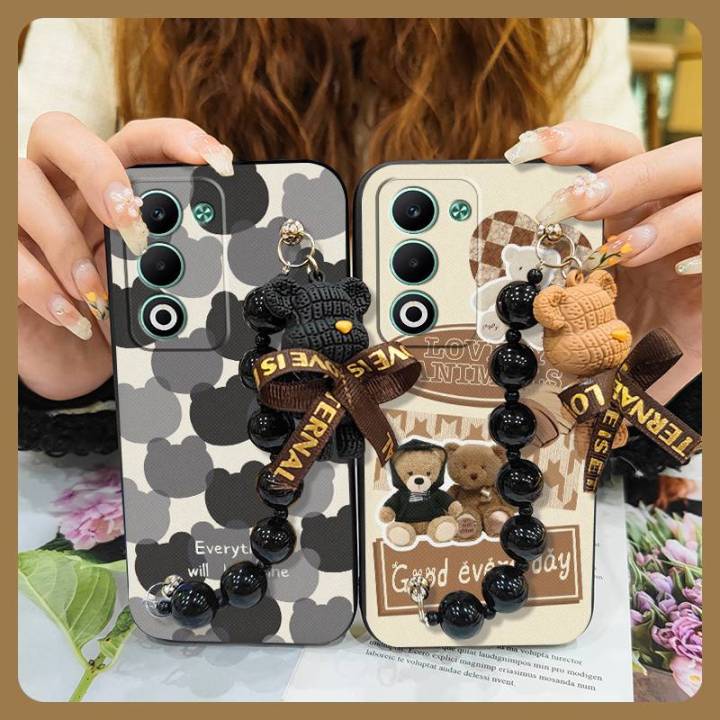 Waterproof Skin-friendly feel Phone Case For OPPO A5 5G/4G 2025 Global Cartoon soft case cute Bear bracelet Simplicity