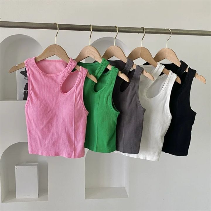 %E3%80%902025%20Version%E3%80%91%20Crop%20top%20cut-out%20clothing%20street%20cut-out%20ladies%20tank%20top%20camisole%20neck%20irregular%20cut-out%20fashion%20hanging%20top%20versatile%20top%20ladies%20-%20Image%202