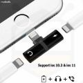 Lightning to 3.5mm Female Jack iPhone Headphone Adapter, Charging And Music Jack Port. 