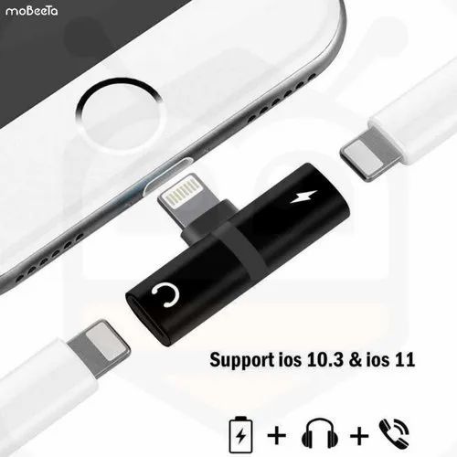 Lightning%20to%203.5mm%20Female%20Jack%20iPhone%20Headphone%20Adapter,%20Charging%20And%20Music%20Jack%20Port%20-%20Image%202