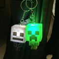 Mini Figure Cartoon Mini Figure LED Keychain Kids Design LED Light Luminous Keychain Car Backpack Luminous Effect Game Cube Keychain Kids Gift. 