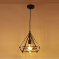 Black Metal Diamond Shape Single Hanging Light. 